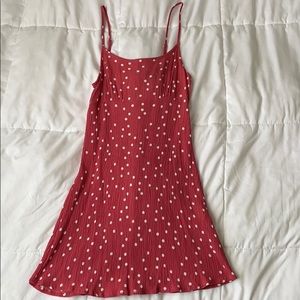 pink polka dot dress